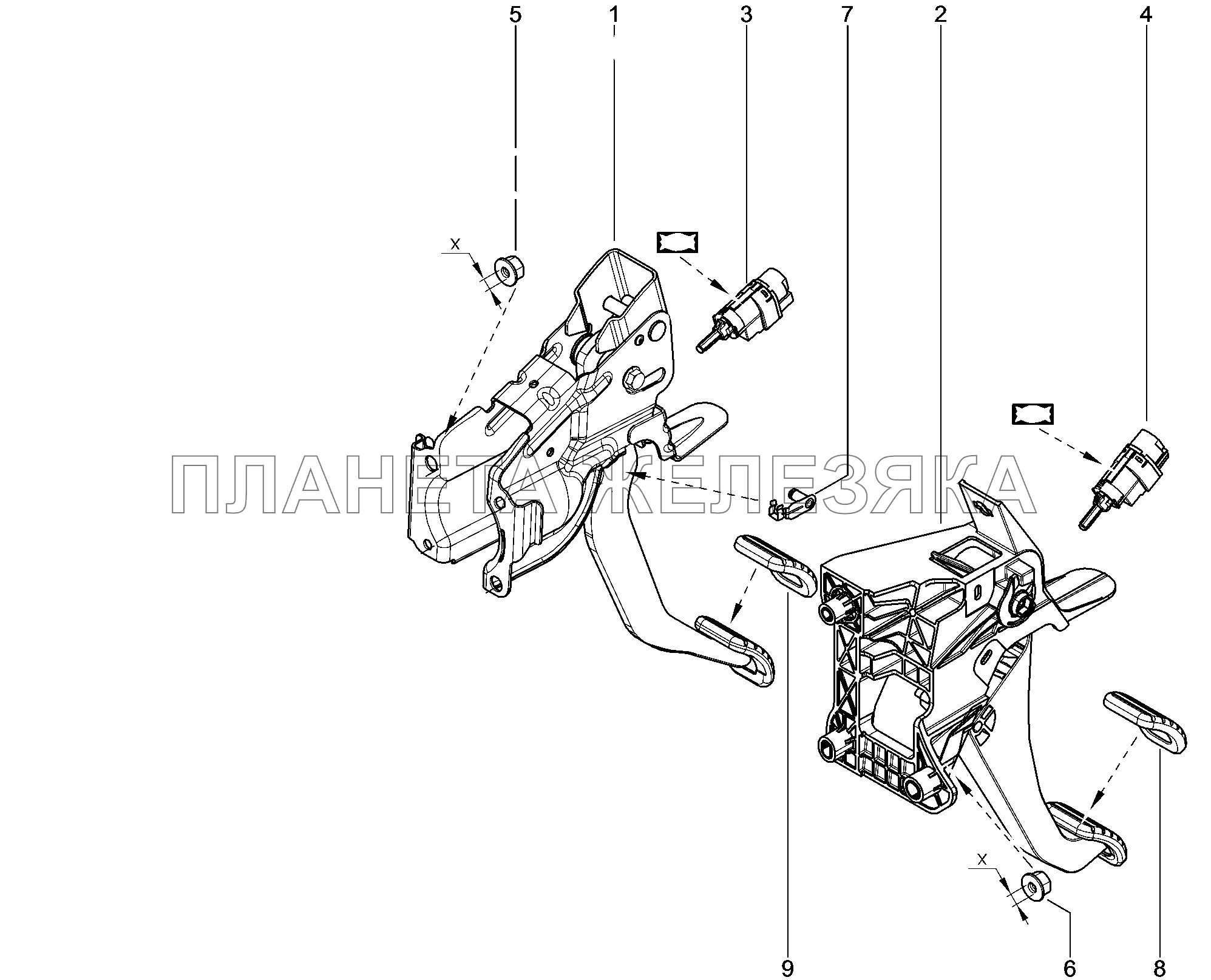 370110. Педальный узел Lada Xray